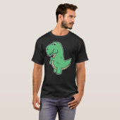 Cute T-Rex Dinosaur Tee - Green Dino Adult and Kid T-shirt (Voorkant volledig)