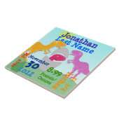 Cute T-Rex Dinosaurs Newborn Egg Boy Birth Tegeltje (Zijkant)