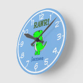 Cute T-Rex Funny Dino Nursery  Ronde Klok (Hoek)
