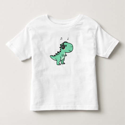 Cute T-Rex Playing Music for Kids🎵 Kinder Shirts (Voorkant)