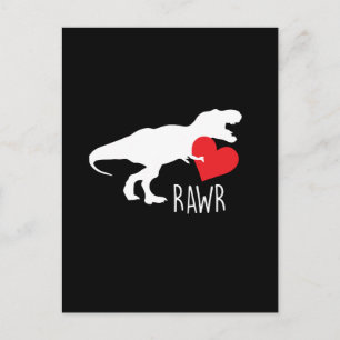 Cute T-Rex Rawr Heart Valentijnsdag Briefkaart