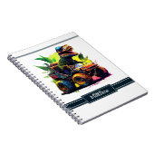 Cute T-Rex Riding Monster Truck Dinosaur Name Notitieboek (Rechterzijde)