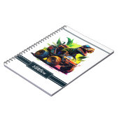 Cute T-Rex Riding Monster Truck Dinosaur Name Notitieboek (Linkerzijde)