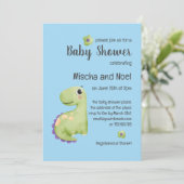 Cute T Rex Waterverf Nursery Boy Baby shower Kaart (Staand voorkant)