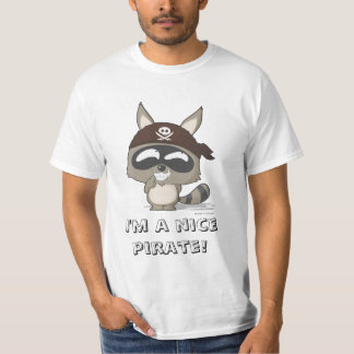 Cute T-shirt pirate raccoon cartoon t-shirt