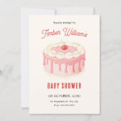 Cute taart baby shower kaart (Voorkant)