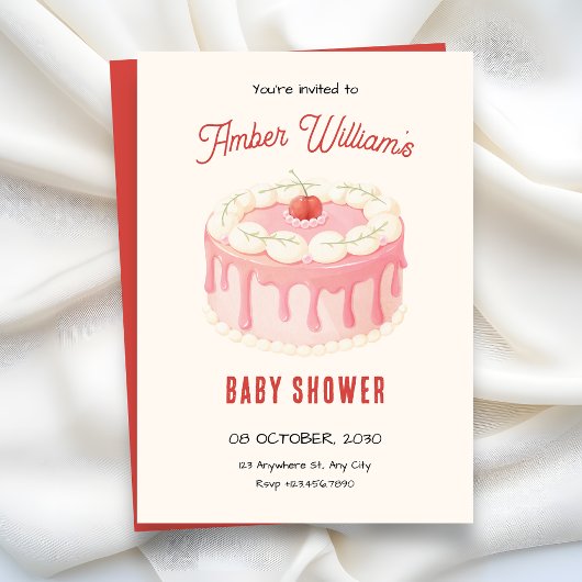 Cute taart baby shower kaart