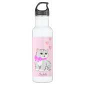 Cute Tabby Cat and Hearts on Pink Waterfles (Voorkant)
