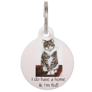 Cute Tabby Cat Art Huisdierpenning