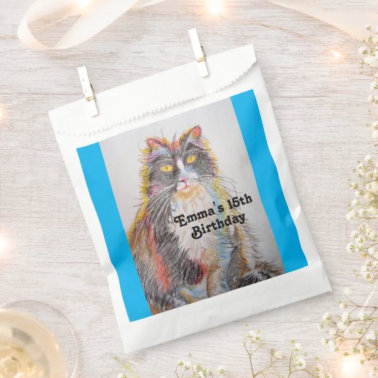 Cute Tabby Cat Art pet Animal Party Favor Bags Bedankzakje (Geknipt)