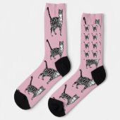 Cute Tabby Cat Baby Pink Cats Pet Socks Sokken (Links)