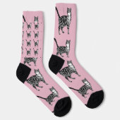 Cute Tabby Cat Baby Pink Cats Pet Socks Sokken (Rechts)