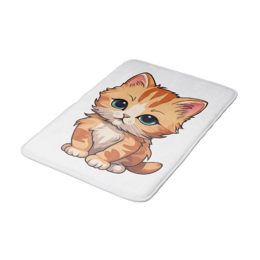Cute Tabby Cat Badmat (Gekanteld)
