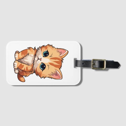 Cute Tabby Cat Bagagelabel (Voorkant (horizontaal))