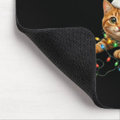 Cute Tabby Cat Christmas Funny Lights Xmas Cat In  Muismat (Hoek)