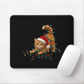Cute Tabby Cat Christmas Funny Lights Xmas Cat In  Muismat (Met muis)