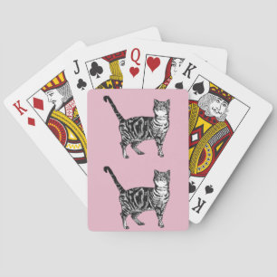 Cute Tabby Cat Drawing art Afspeelkaarten set Pokerkaarten
