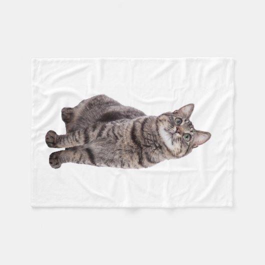 Cute Tabby Cat Fleece Deken (Voorkant (Horizontaal))
