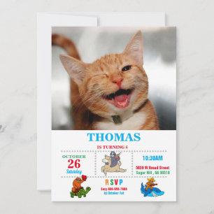 Cute tabby cat huilen met één oog kaart