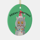 Cute Tabby Cat in Santa Hat Keramisch Ornament (Rechts)