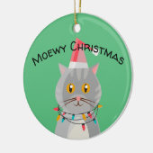 Cute Tabby Cat in Santa Hat Keramisch Ornament (Links)