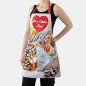 Cute Tabby Cat Merry Cats Christmas Mothers  Schort (Insitu)