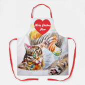 Cute Tabby Cat Merry Cats Christmas Mothers  Schort (Voorkant)