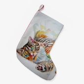 Cute Tabby Cat Merry Cats kerststop Kleine Kerstsok (Voorkant (Hangend))