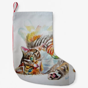 Cute Tabby Cat Merry Cats kerststop Kleine Kerstsok
