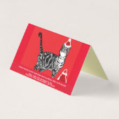 Cute Tabby Cat Merry Catsmus kerstkaart set Kaart (Achterkant)