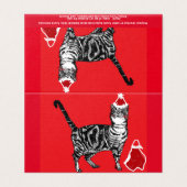 Cute Tabby Cat Merry Catsmus kerstkaart set Kaart (Buitenkant ongevouwen)