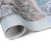 Cute Tabby Cat Navy Blue Colorful art Wrapping Cadeaupapier (Rol Hoek)