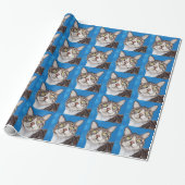 Cute Tabby Cat Painting Cadeaupapier (Uitgerold)