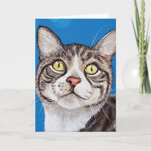 Cute Tabby Cat Painting Kaart (Voorkant)