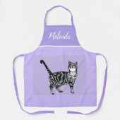 Cute Tabby Cat Pastel paars Lavender Cats Apron Schort (Voorkant)
