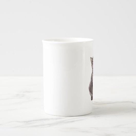 Cute Tabby Cat Porselein Kop (Voorkant)