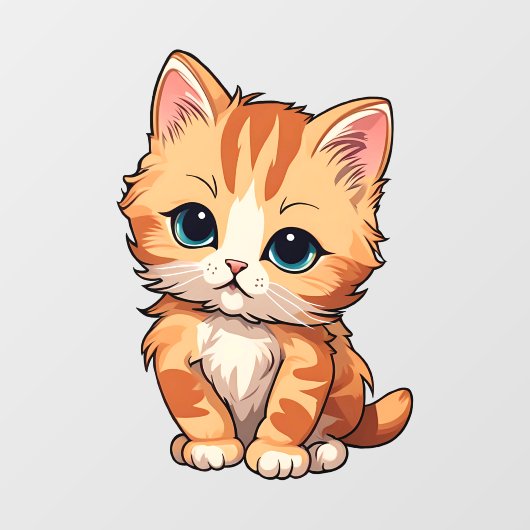 Cute Tabby Cat Raamsticker (Vel)