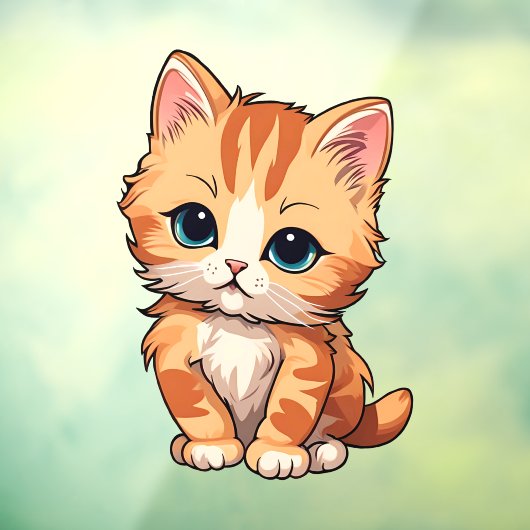 Cute Tabby Cat Raamsticker (Vel 3)
