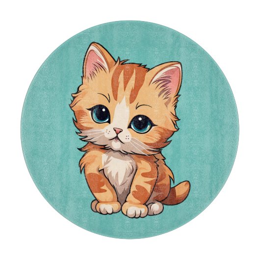 Cute Tabby Cat Snijplank (Voorkant)