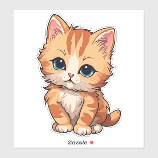 Cute Tabby Cat Sticker (Vel)