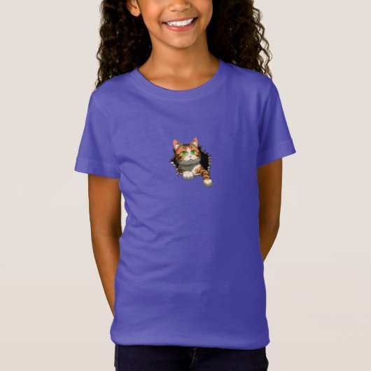 Cute Tabby Cat T-shirt (Voorkant)