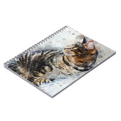 Cute Tabby Cat Waterverf Art Notitieboek (Linkerzijde)