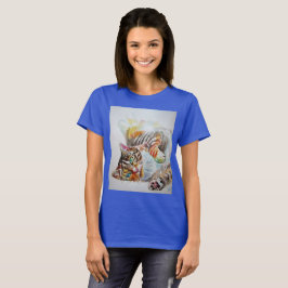 Cute Tabby Cat Waterverf cats Girls T Shirt Top