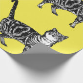 Cute Tabby Cat Yellow Colorful art Cadeaupapier (Hoek)