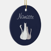 Cute Tabby Cats Namaste Keramisch Ornament (Rechts)