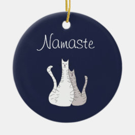 Cute Tabby Cats Namaste Keramisch Ornament