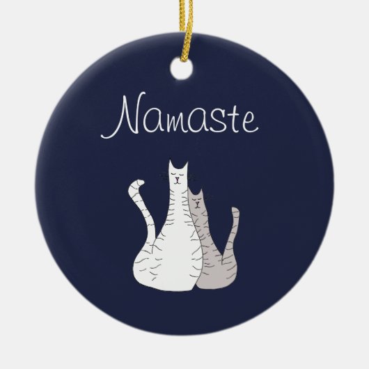 Cute Tabby Cats Namaste Keramisch Ornament (Voorkant)