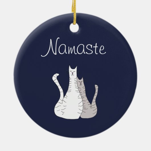 Cute Tabby Cats Namaste Keramisch Ornament (Achterkant)
