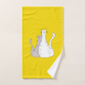 Cute Tabby Cats Pattern Yellow Bad Handdoek (Handdoek)