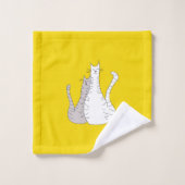 Cute Tabby Cats Pattern Yellow Bad Handdoek (Wasdoekje)